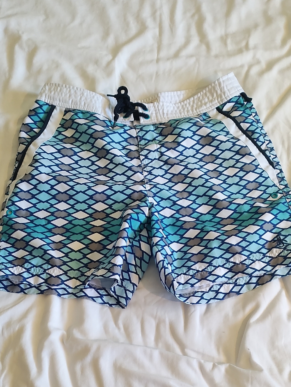 Original Penguin Swimming Trunks, Fish Scale Print